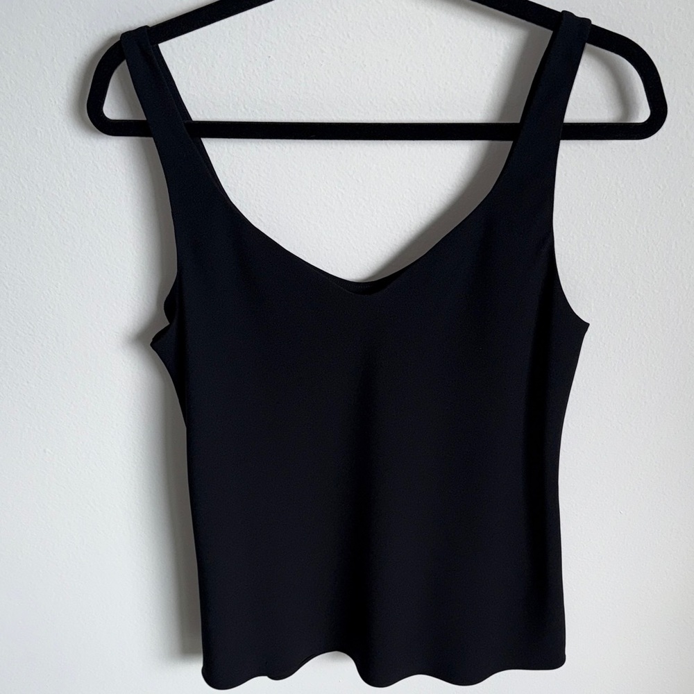 Aritzia Babaton Black Camisole Tank Top, Japanese Fabric, Size Large, Swoop Neck